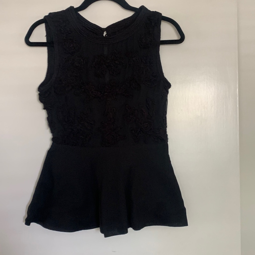 Black Zara Peplum Top